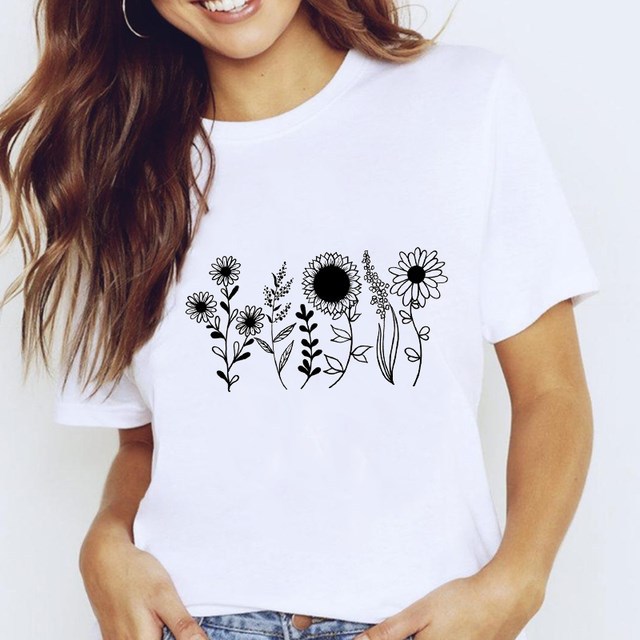 Tshirt Shirt Harajuku T-Shirts For Women Tops White Star — photo 3