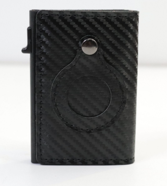 AirTag Wallet Anti Theft Bullet Card Bag Multi-functional Rfid Card Holder Men's Leather Slim Wallets For Airtag Air Tag — photo 6