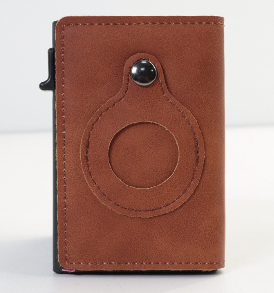 AirTag Wallet Anti Theft Bullet Card Bag Multi-functional Rfid Card Holder Men's Leather Slim Wallets For Airtag Air Tag — photo 8