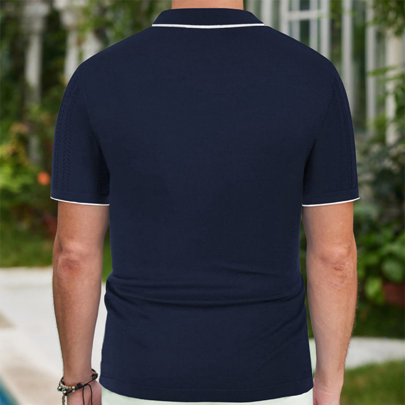 Short-sleeved Polo Shirt Summer Button Lapel Top Fashion Business Men's Clothing — photo 4
