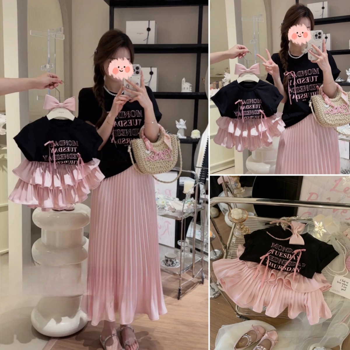 Girls' Pleated Skirt Western Style Letter T-shirt Two-piece Suit — photo 11