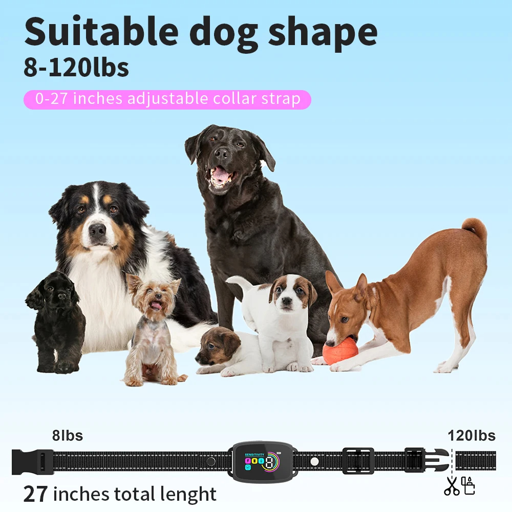 Smart Automatic Anti Barking Dog Collar Rechargeable Bark Stopper Stop Barking HD Digital Display IP67 Waterproof Collar For Dogs Pet Products — photo 4