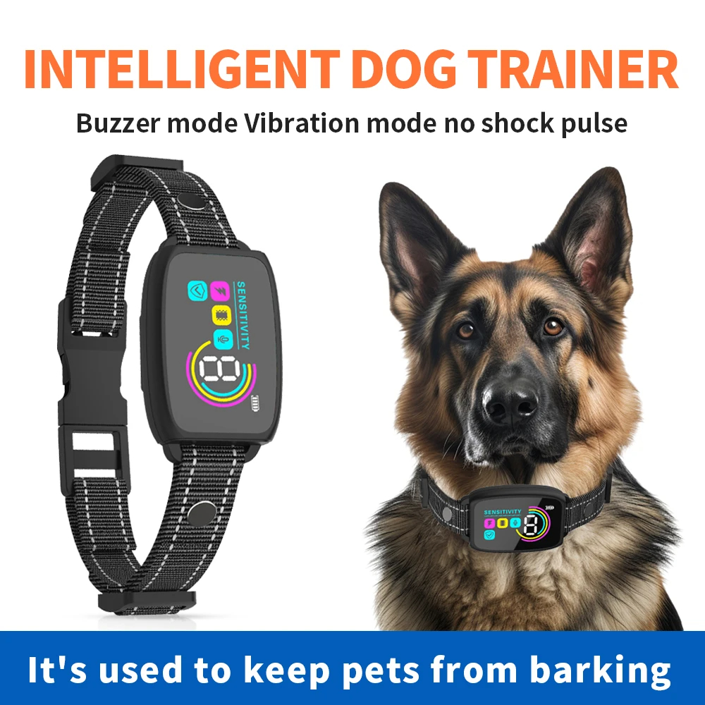 Smart Automatic Anti Barking Dog Collar Rechargeable Bark Stopper Stop Barking HD Digital Display IP67 Waterproof Collar For Dogs Pet Products — photo 8
