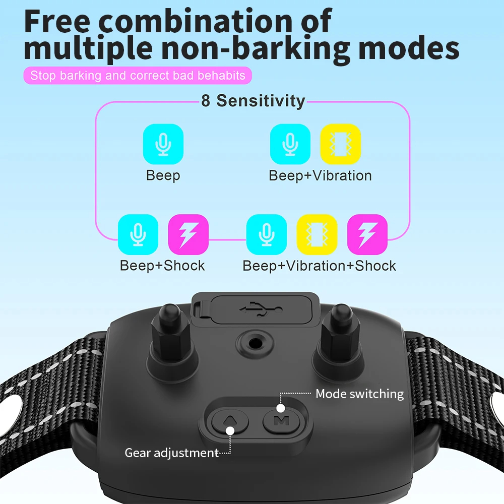 Smart Automatic Anti Barking Dog Collar Rechargeable Bark Stopper Stop Barking HD Digital Display IP67 Waterproof Collar For Dogs Pet Products — photo 9
