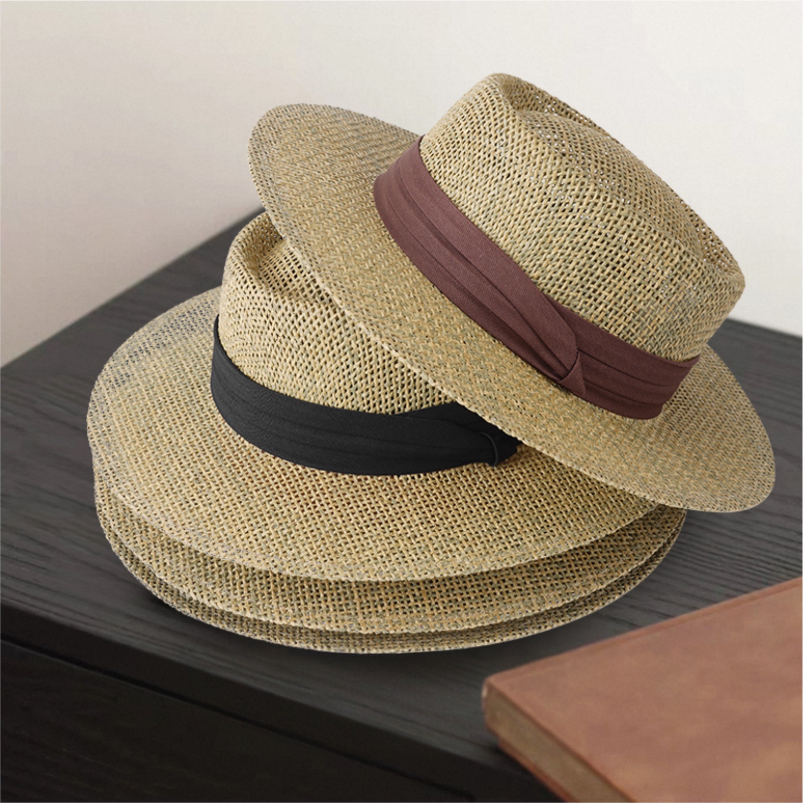 Women's Old Money Style Hollow Flat-top Straw Hat, Summer Versatile Sun Hat For Vacation, Beach & Seaside Sun Protection Straw Fedora — photo 6