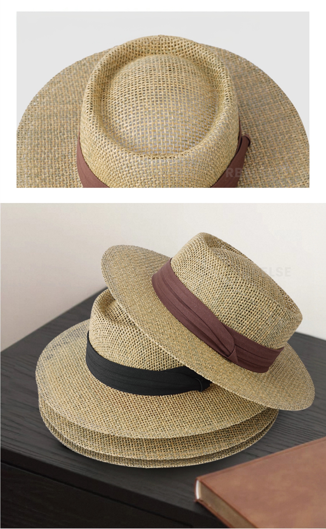 Women's Old Money Style Hollow Flat-top Straw Hat, Summer Versatile Sun Hat For Vacation, Beach & Seaside Sun Protection Straw Fedora — photo 10