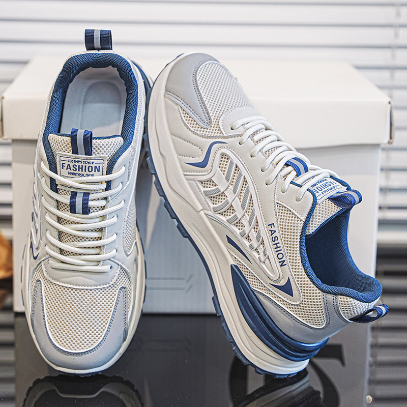 New Men's Breathable Mesh Sports Shoes, Korean Trendy Versatile Thick Sole Casual Dad Sneakers, Fashion Footwear For Men — photo 5