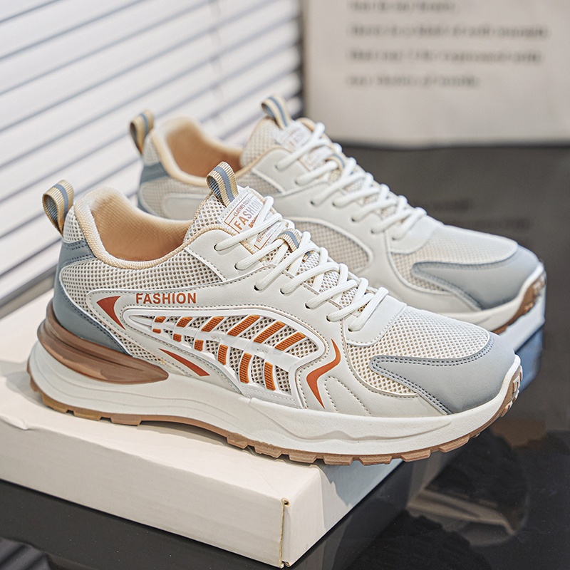 New Men's Breathable Mesh Sports Shoes, Korean Trendy Versatile Thick Sole Casual Dad Sneakers, Fashion Footwear For Men — photo 7