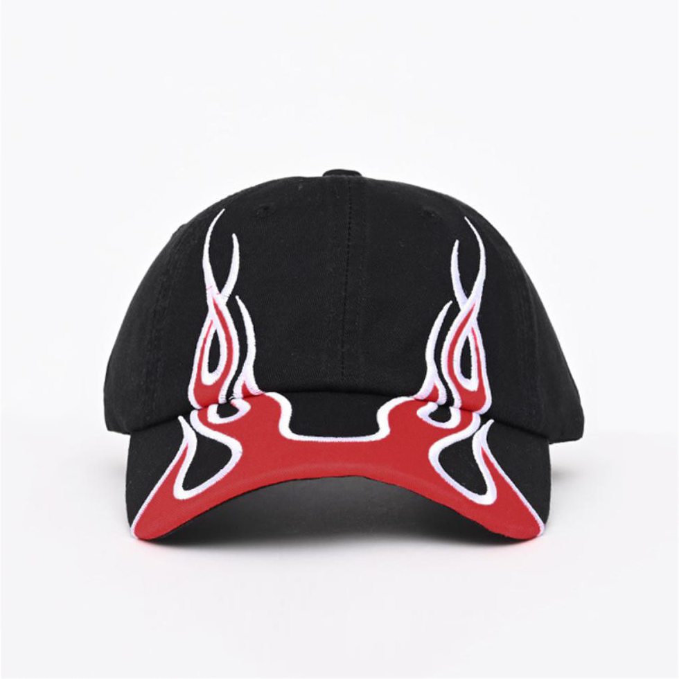 American-style Color-matched Flame Baseball Cap, Retro Washed Soft Top Baseball Cap, Men's And Women's Street Fashion Casual Hat — photo 5