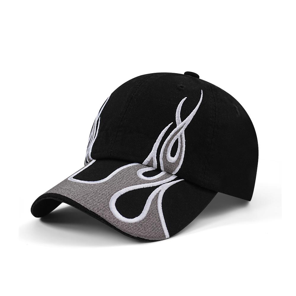 American-style Color-matched Flame Baseball Cap, Retro Washed Soft Top Baseball Cap, Men's And Women's Street Fashion Casual Hat — photo 7