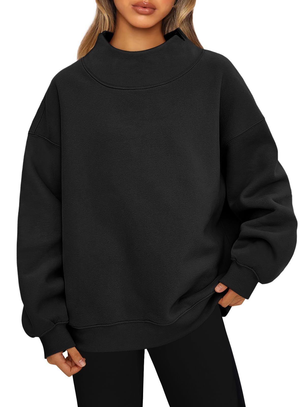 Amazon 2026 European And American Style Sweatshirt Long-Sleeved High-Neck Pullover Sweatshirt Casual Sweatshirt Fleece-Lined Top For Women — photo 3