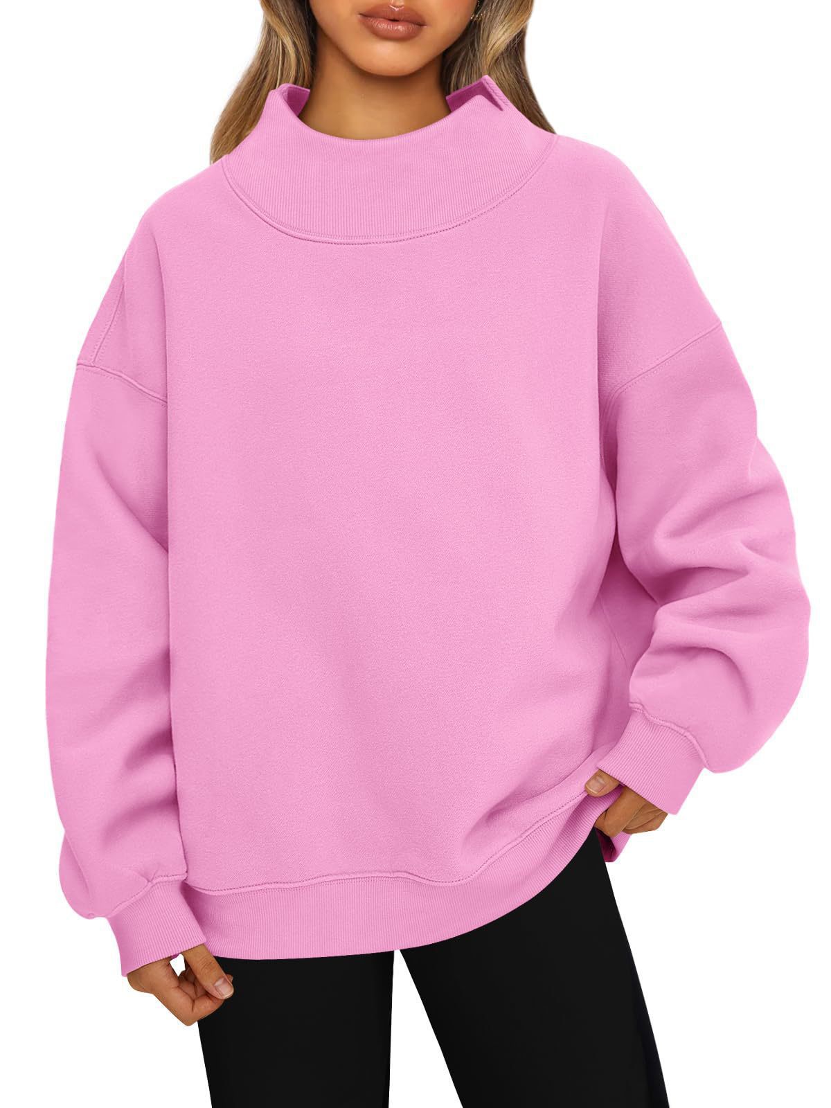 Amazon 2026 European And American Style Sweatshirt Long-Sleeved High-Neck Pullover Sweatshirt Casual Sweatshirt Fleece-Lined Top For Women — photo 4