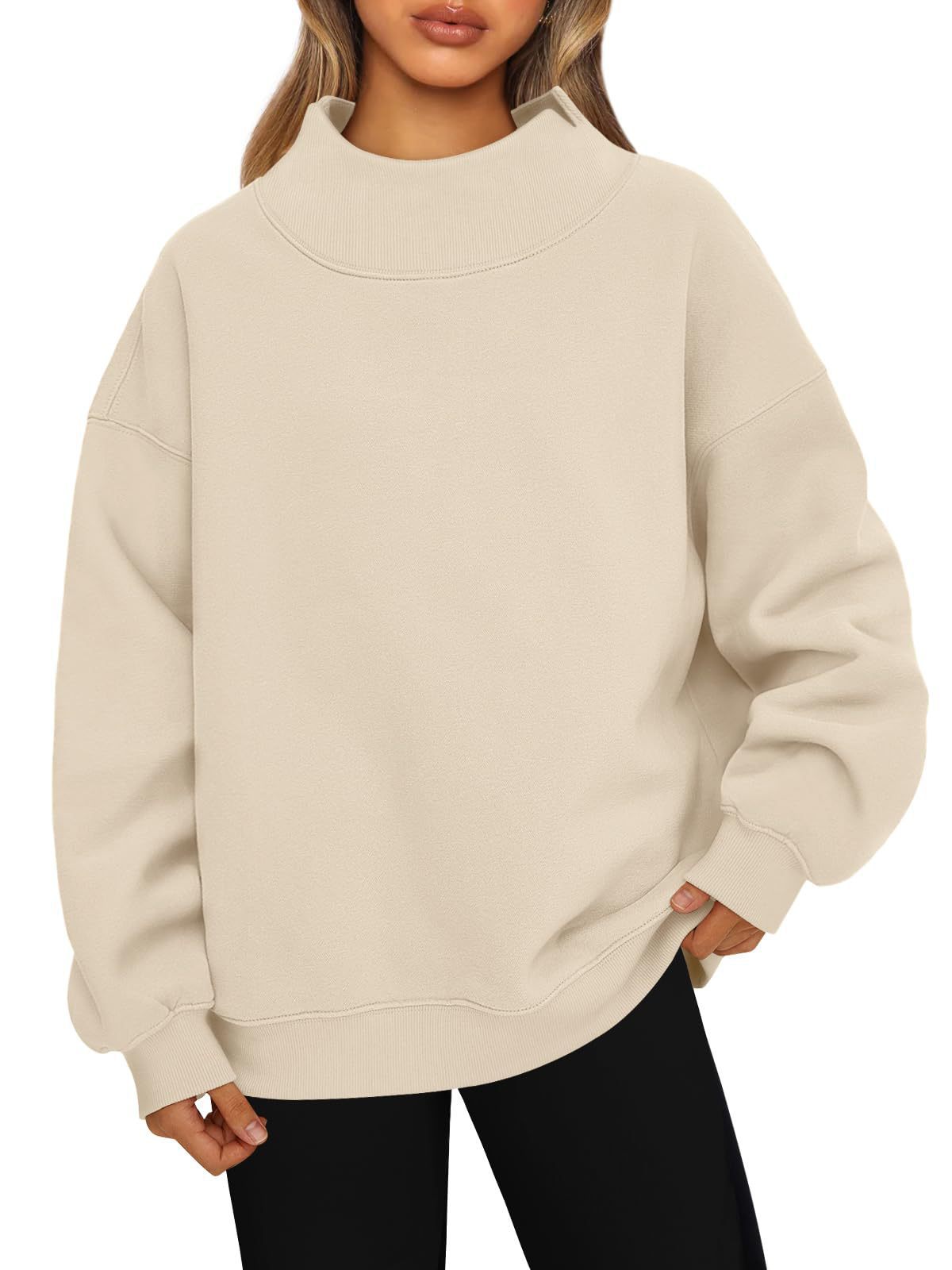 Amazon 2026 European And American Style Sweatshirt Long-Sleeved High-Neck Pullover Sweatshirt Casual Sweatshirt Fleece-Lined Top For Women — photo 6