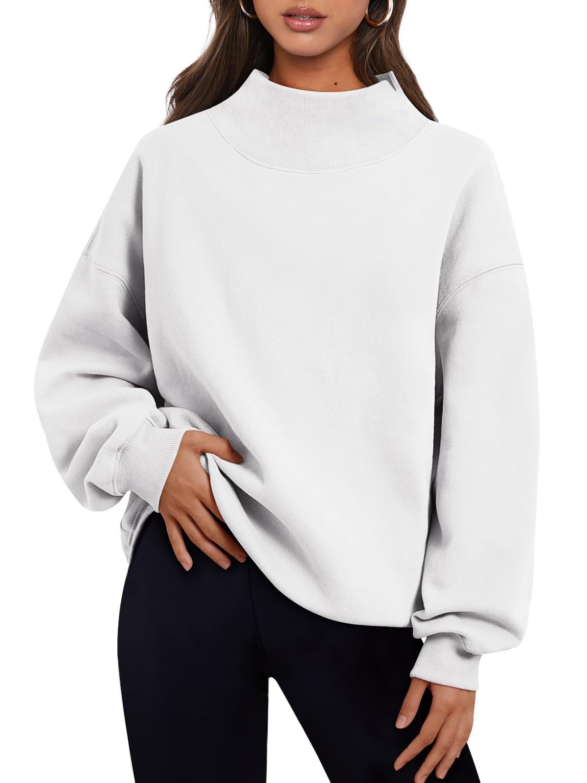 Amazon 2026 European And American Style Sweatshirt Long-Sleeved High-Neck Pullover Sweatshirt Casual Sweatshirt Fleece-Lined Top For Women — photo 10