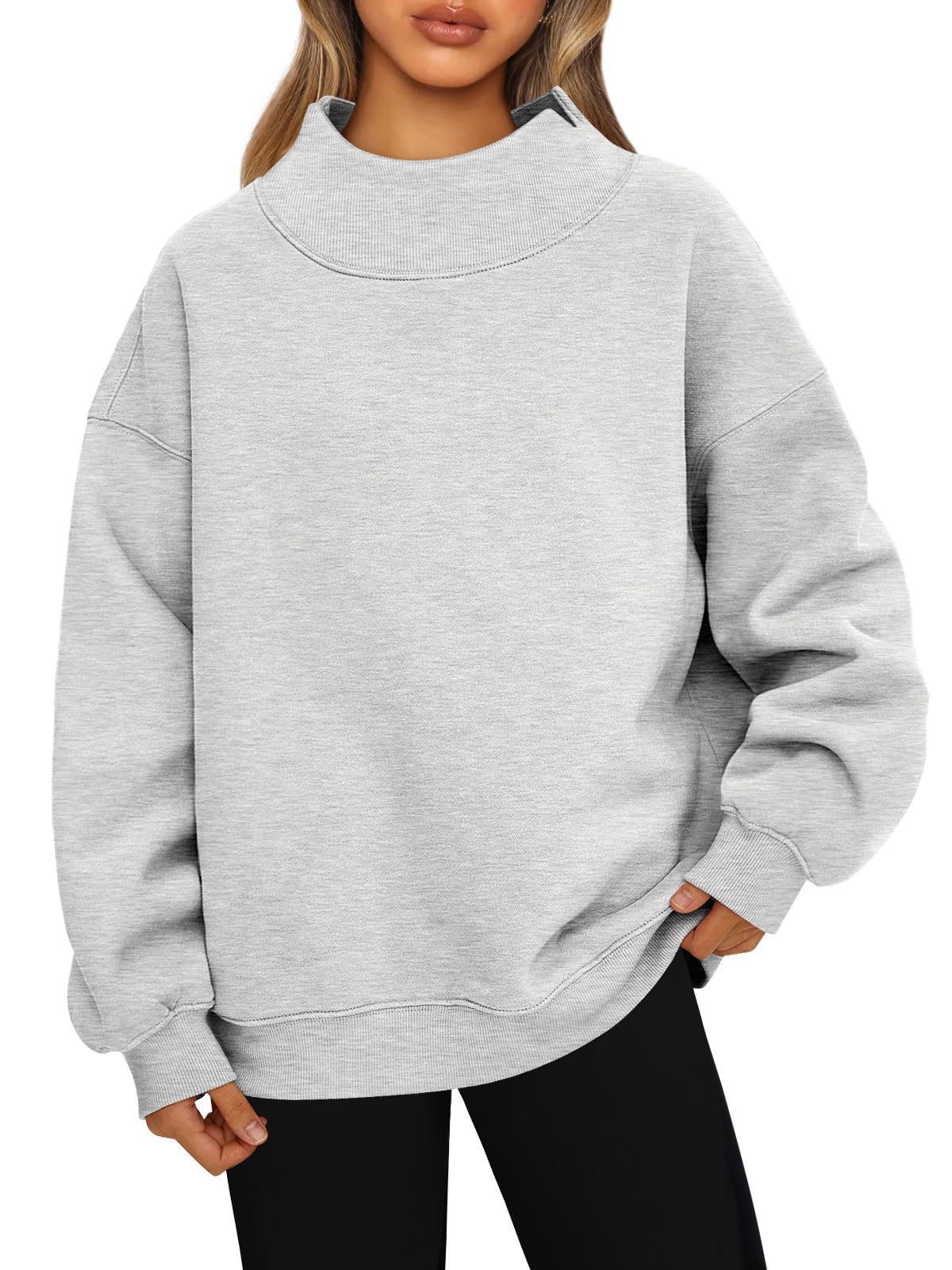 Amazon 2026 European And American Style Sweatshirt Long-Sleeved High-Neck Pullover Sweatshirt Casual Sweatshirt Fleece-Lined Top For Women — photo 11