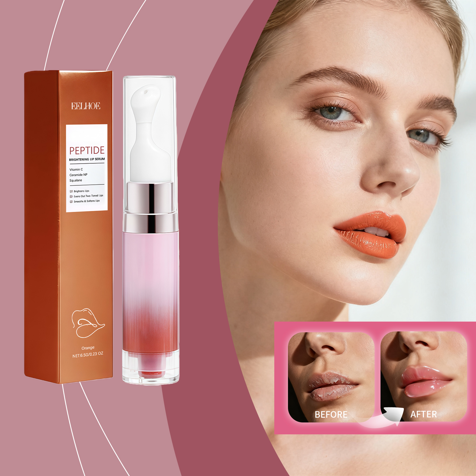 Skin Brightening Moisturizing Lip E Ssence  Orange  6.5g 1 Box — photo 2