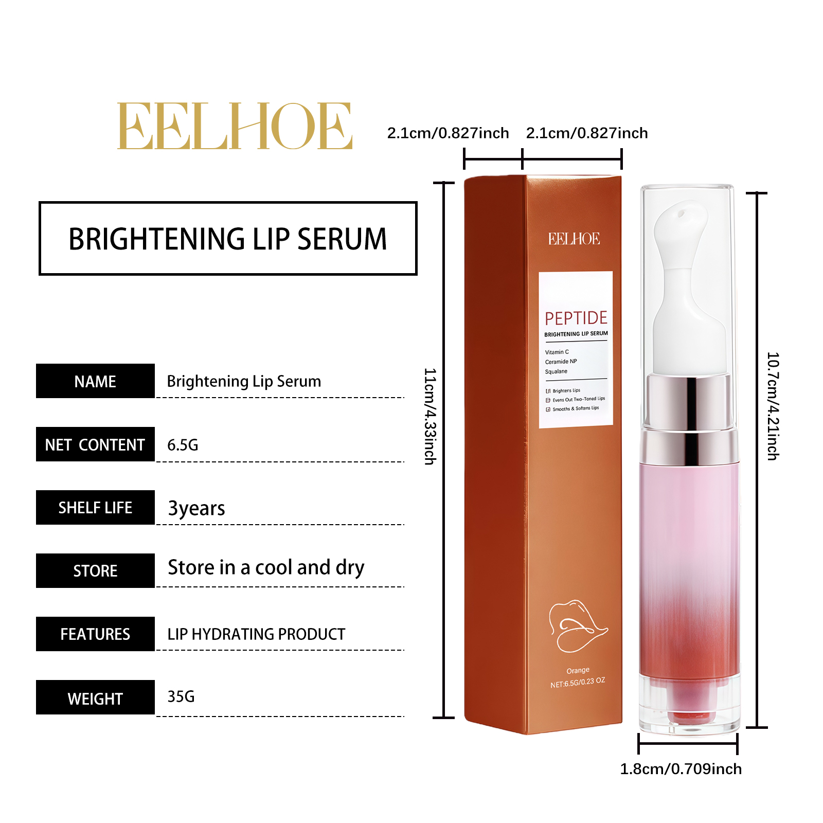 Skin Brightening Moisturizing Lip E Ssence  Orange  6.5g 1 Box — photo 10