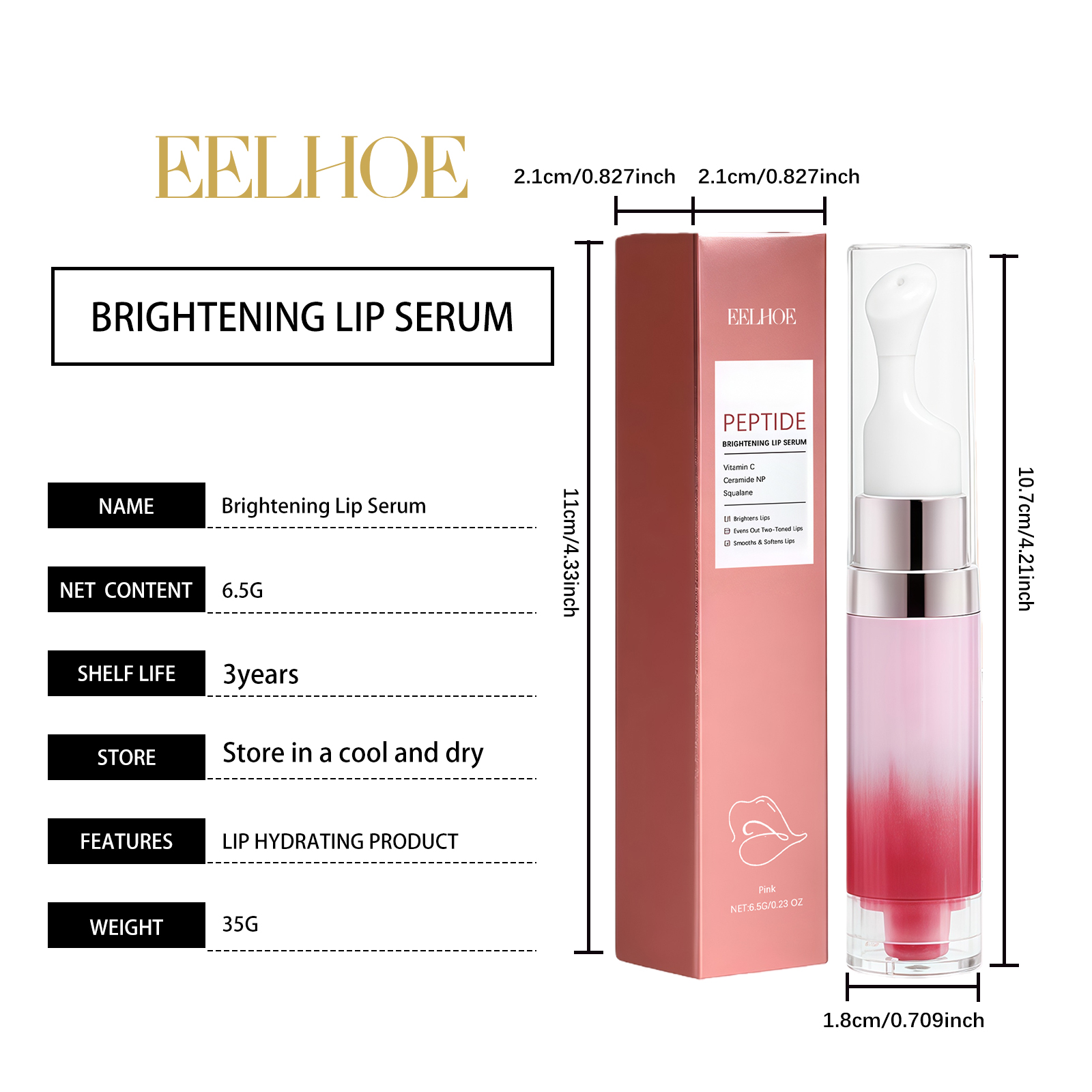Skin Brightening Moisturizing Lip E Ssence -pink- 6.5g 1 Box — photo 3