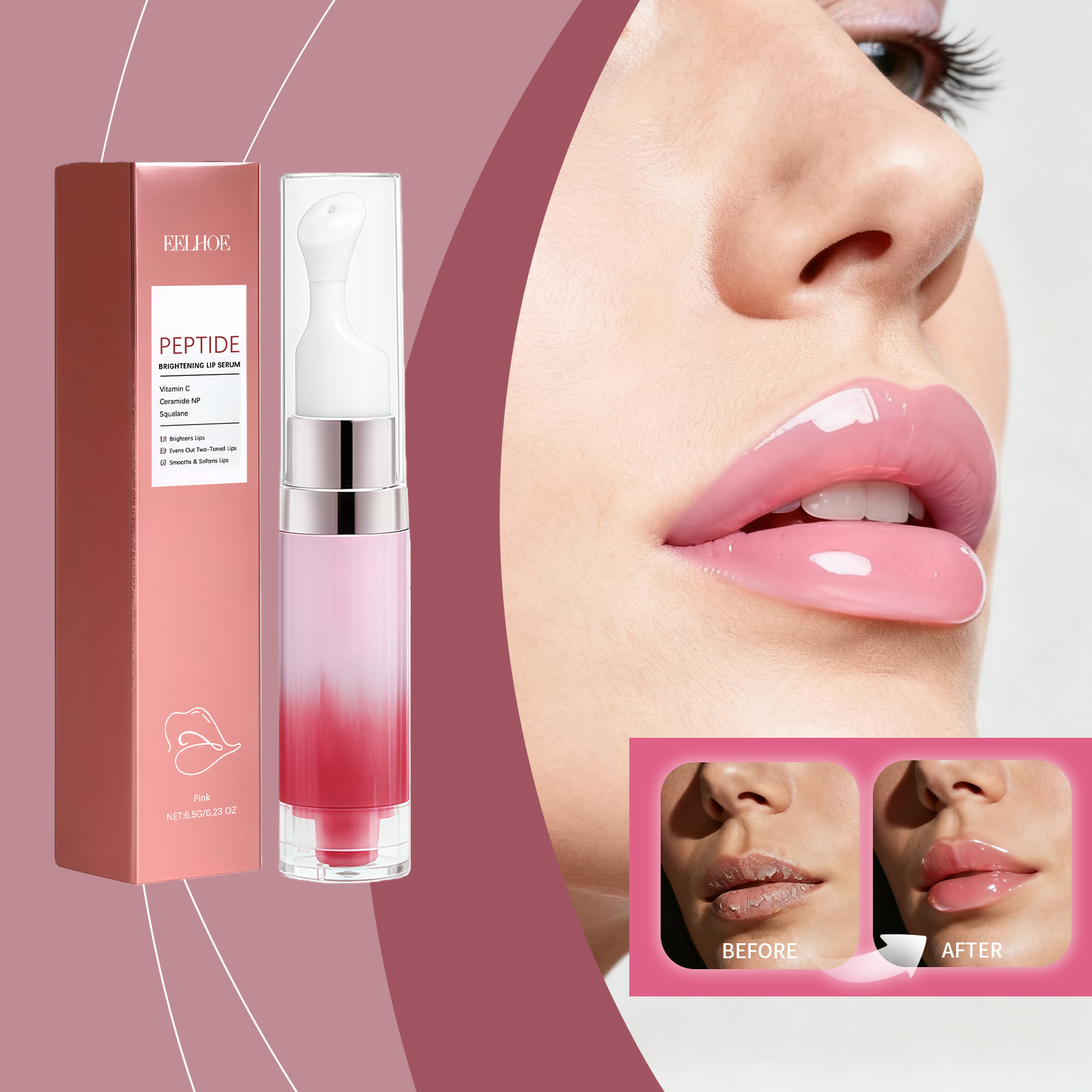 Skin Brightening Moisturizing Lip E Ssence -pink- 6.5g 1 Box — photo 7