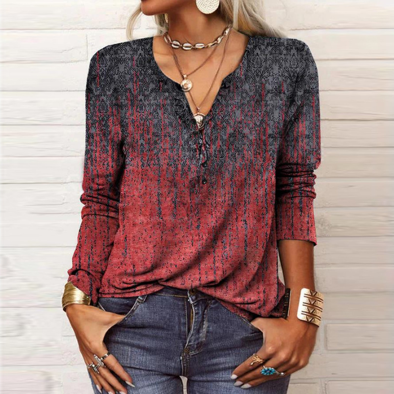 2026 Autumn Winter New Women's Long Sleeve Printed Fashion Versatile Long Sleeve T-shirt From Europe And America — photo 12