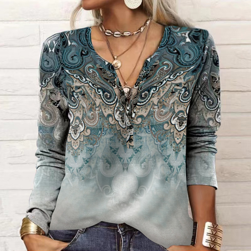 2026 Autumn Winter New Women's Long Sleeve Printed Fashion Versatile Long Sleeve T-shirt From Europe And America — photo 10