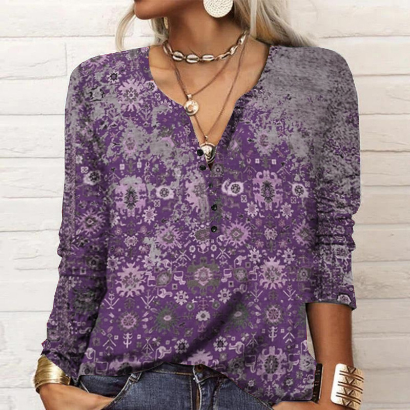 2026 Autumn Winter New Women's Long Sleeve Printed Fashion Versatile Long Sleeve T-shirt From Europe And America — photo 11
