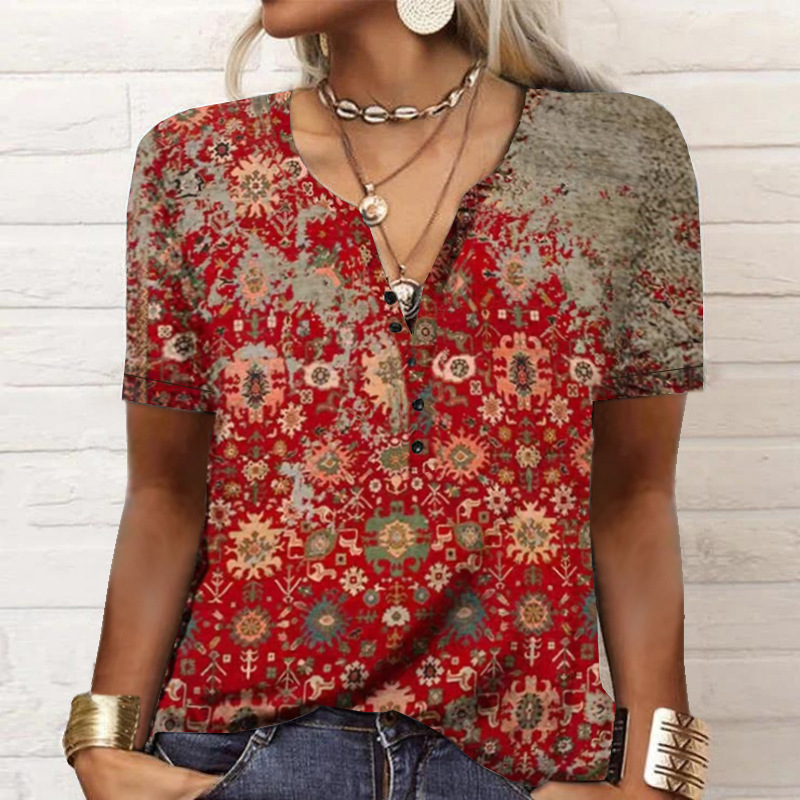 2026 Spring Summer European And American New Women's Short Sleeved Printed Casual Fashion Versatile Short Sleeved T-shirt — photo 12