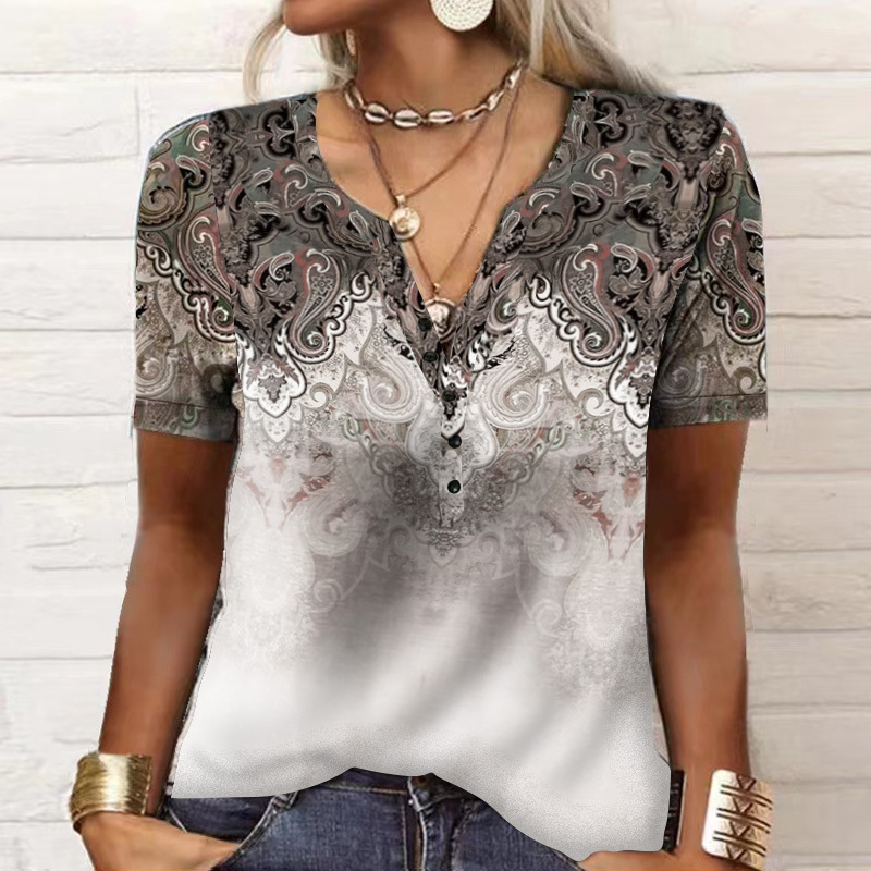 2026 Spring Summer European And American New Women's Short Sleeved Printed Casual Fashion Versatile Short Sleeved T-shirt — photo 4