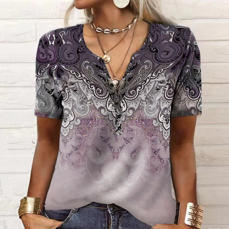 2026 Spring Summer European And American New Women's Short Sleeved Printed Casual Fashion Versatile Short Sleeved T-shirt — photo 5