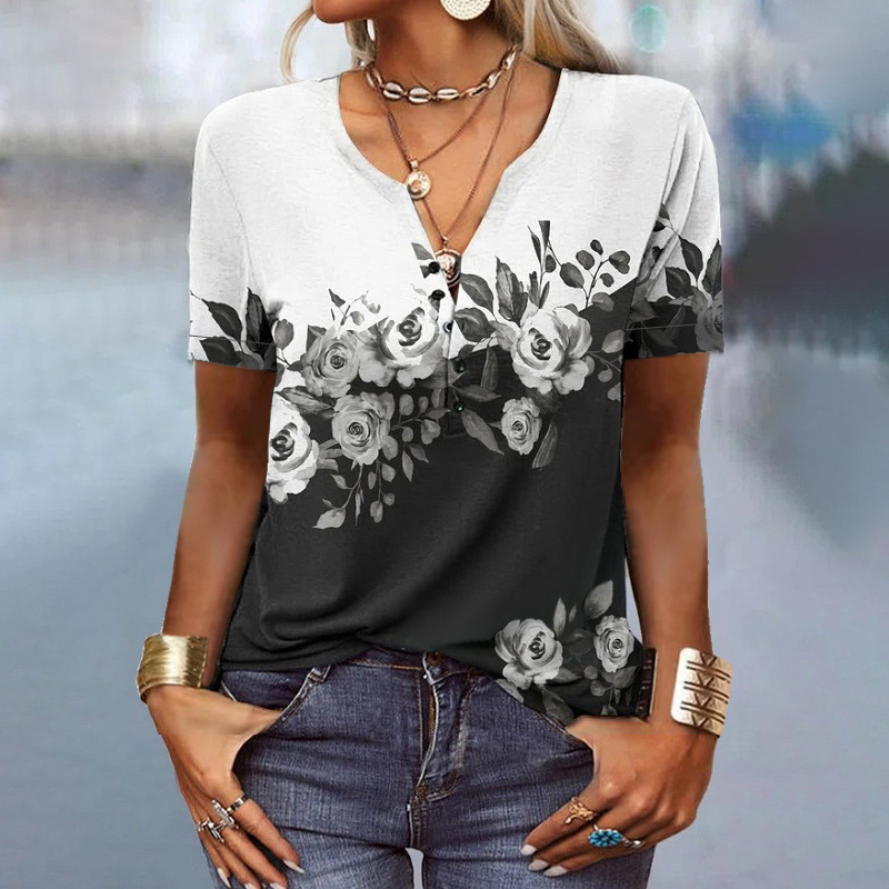 2026 Spring Summer European And American New Women's Short Sleeved Printed Casual Fashion Versatile Short Sleeved T-shirt — photo 11