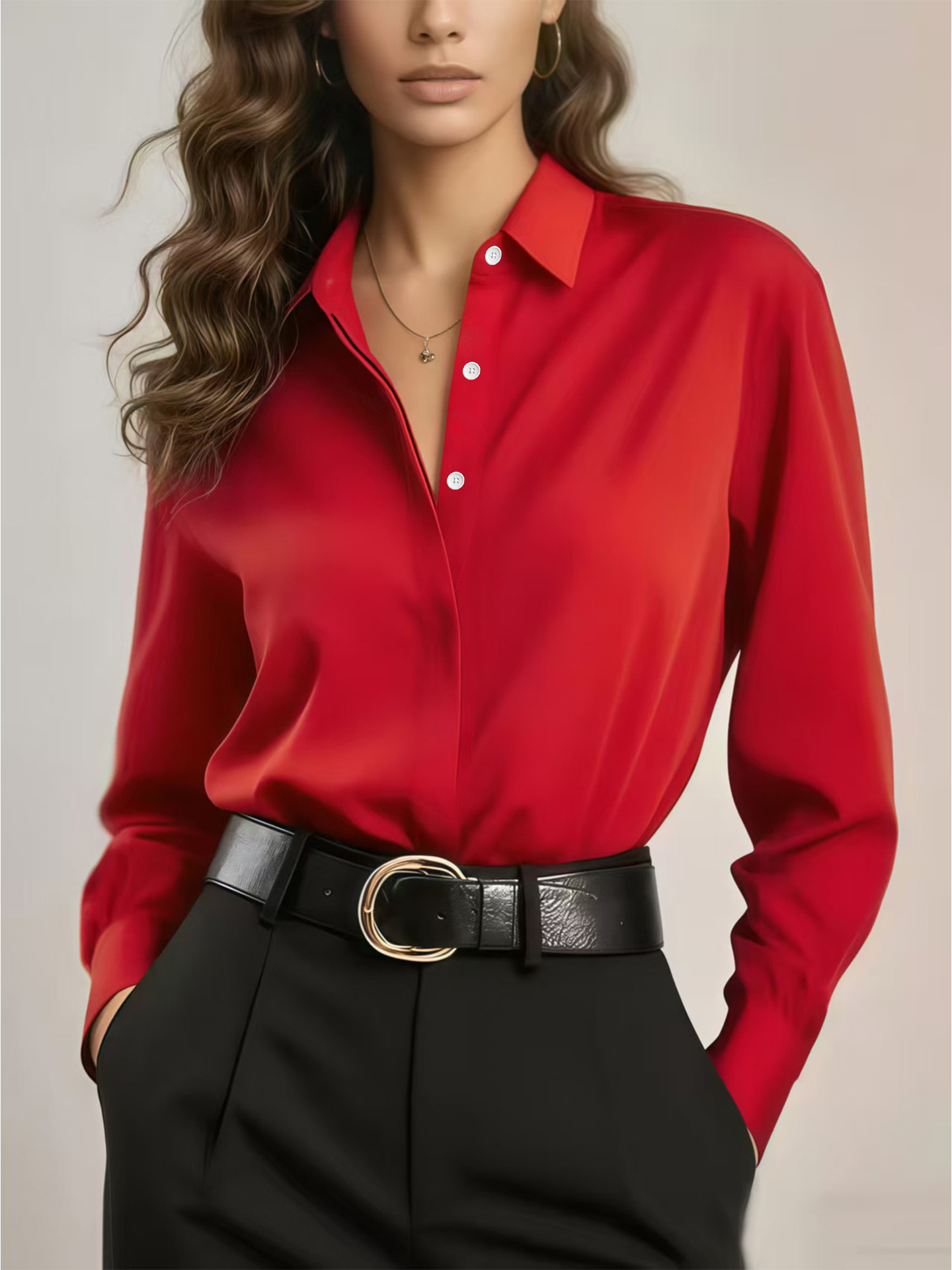 Cross Border European And American Long Sleeved Women's Shirt, Summer Minimalist Women's Clothing, Lapel Versatile Shirt, Loose Outer Cardigan, Amazon — photo 11