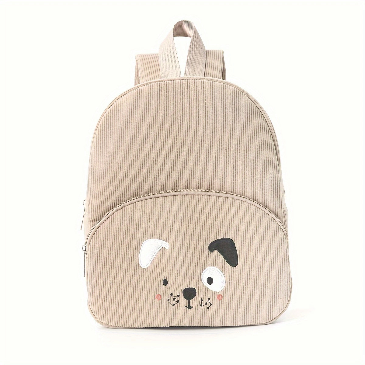 Cute Teddy Bear Backpack, Corduroy, Elementary School Backpack, Fashionable Casual Backpack, Cartoon Plush Bag-0936 Khaki Dog — photo 4