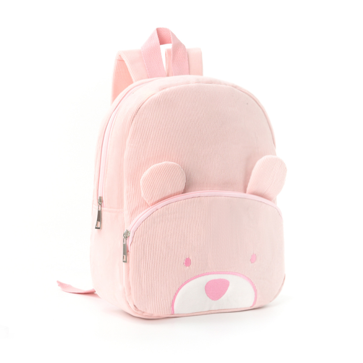 Cute Teddy Bear Backpack, Corduroy, Elementary School Backpack, Fashionable Casual Backpack, Cartoon Plush Bag-0936 P Ink Bear — photo 9