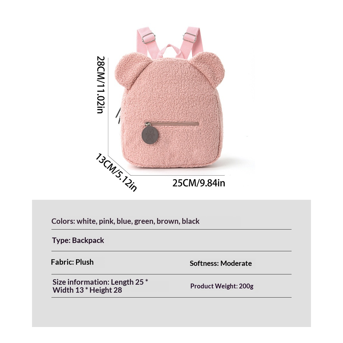 Plush Backpack 2025 New Popular Fashion Casual Ear Teddy Bear Backpack Cartoon Children's Backpack-1087 Blue — photo 4