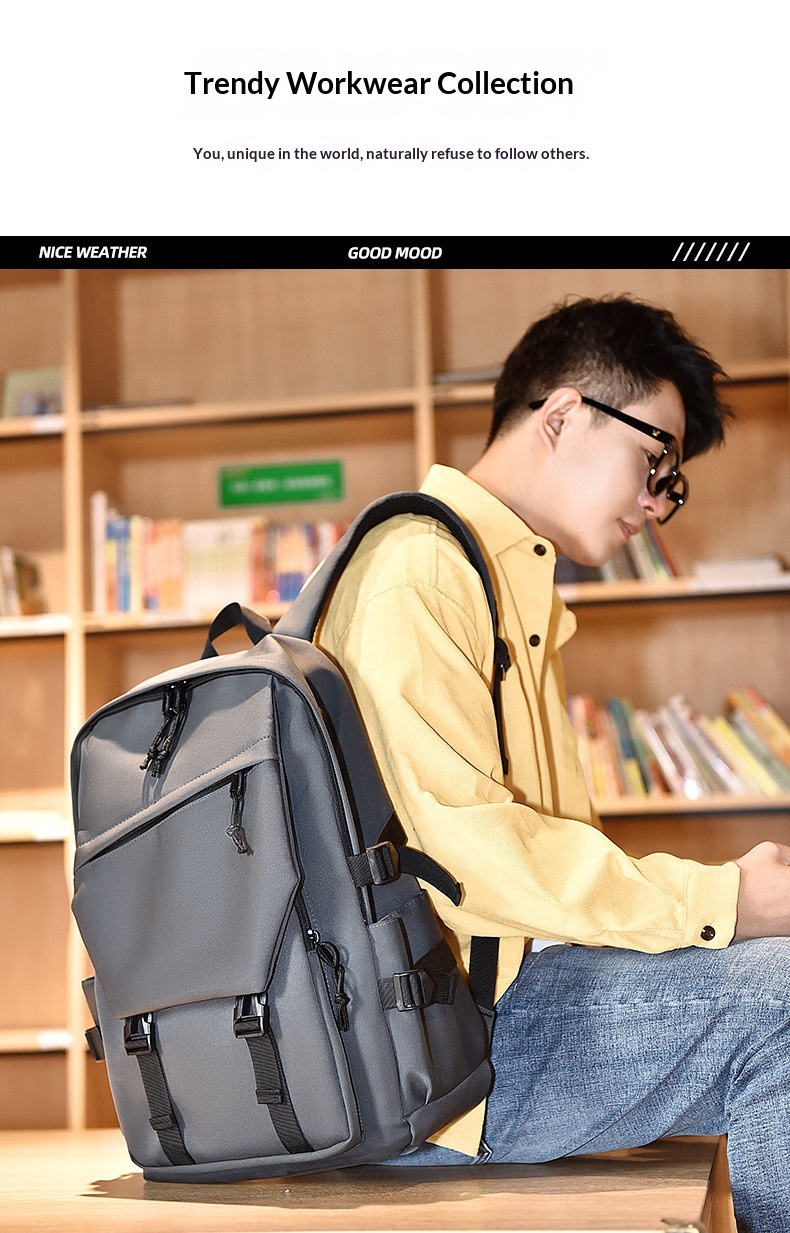 New Niche Trendy Backpack For Both Men And Women, Designed For Middle School, High School, And College Students With A Large Capacity - Gray — photo 8