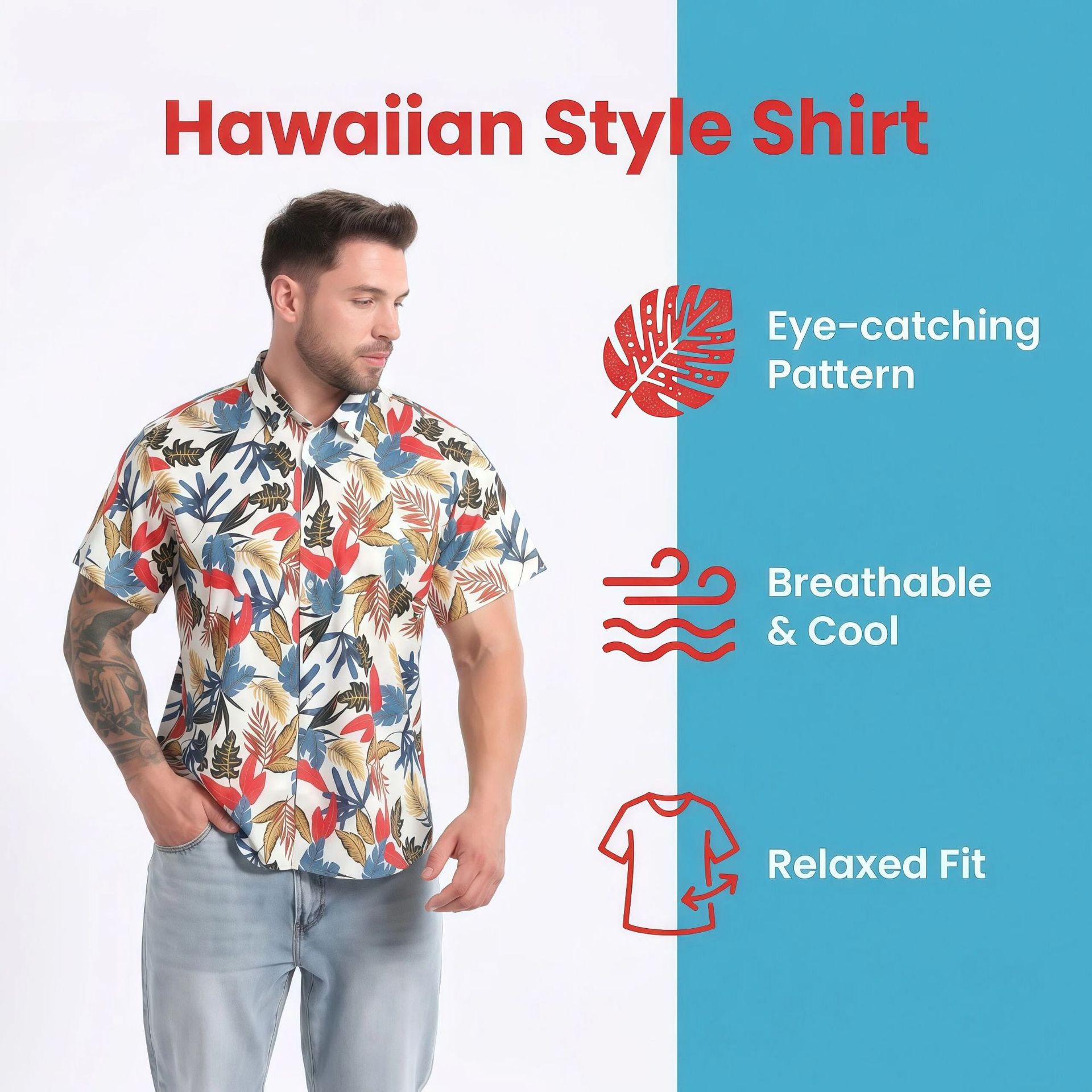 Jiana Cross-Border Specializes In Supplying European And American Style Hawaiian Beach Shirts For Men, Short-Sleeved, Stretchy, Wrinkle-Free, Cool-Feeling Men's Shirts And Cardigans — photo 7