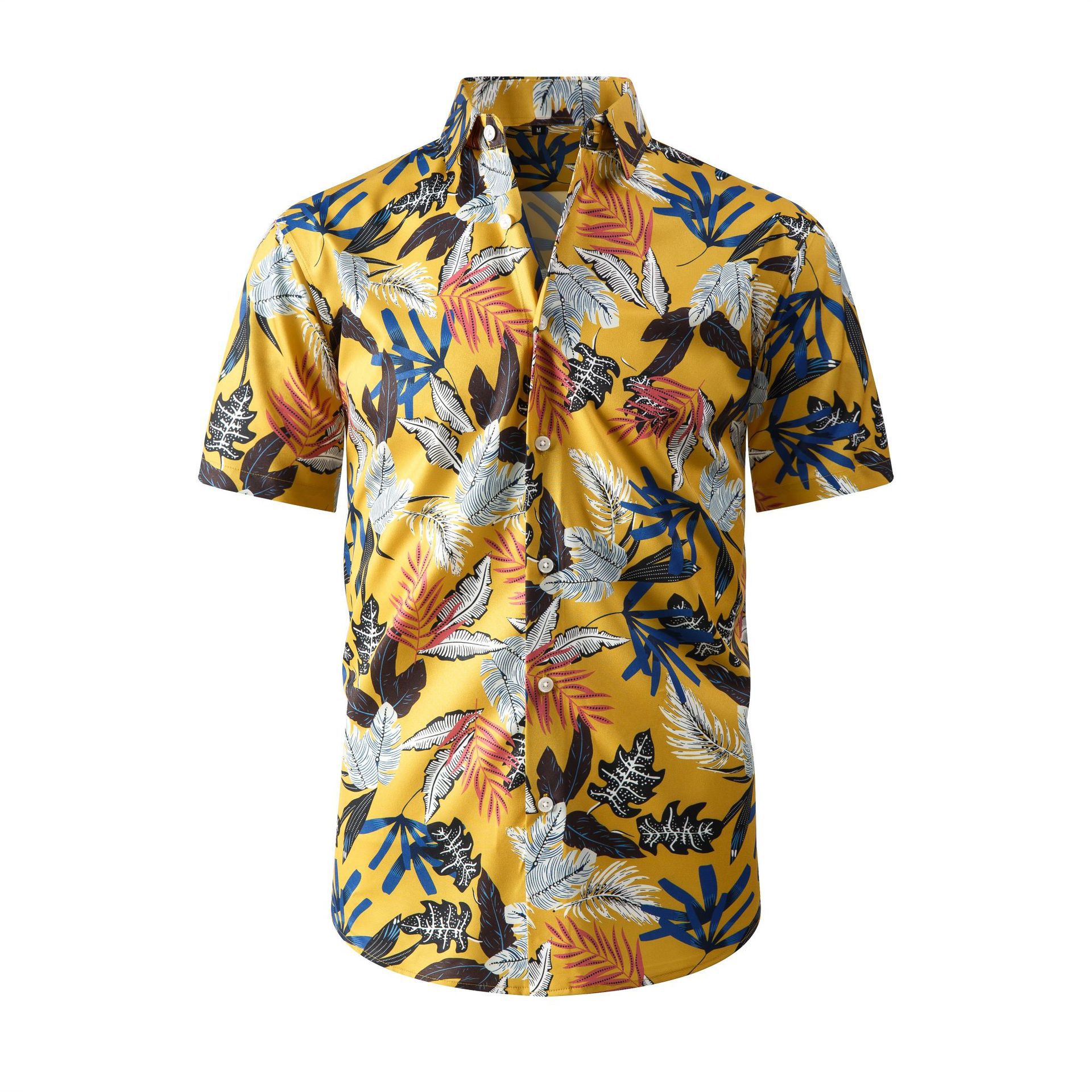 Jiana Cross-Border Specializes In Supplying European And American Style Hawaiian Beach Shirts For Men, Short-Sleeved, Stretchy, Wrinkle-Free, Cool-Feeling Men's Shirts And Cardigans — photo 10