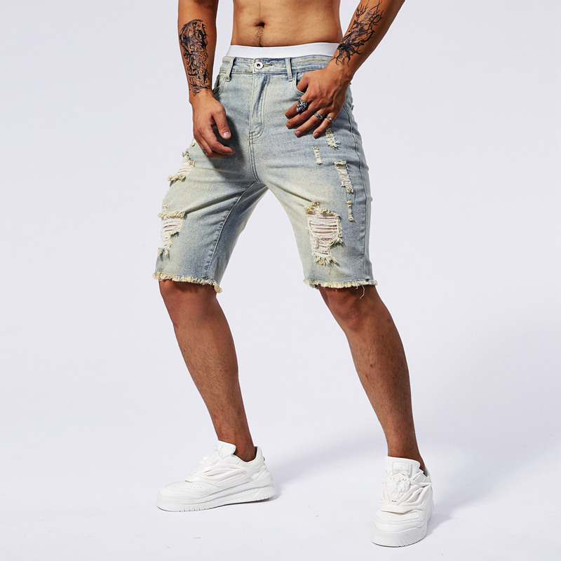 Leisure Ripped Slim Fit Denim Shorts — photo 3