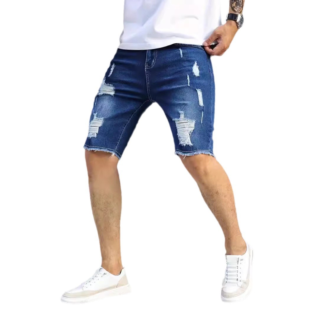 Leisure Ripped Slim Fit Denim Shorts — photo 12