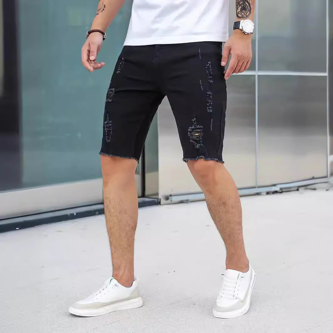Leisure Ripped Slim Fit Denim Shorts — photo 7