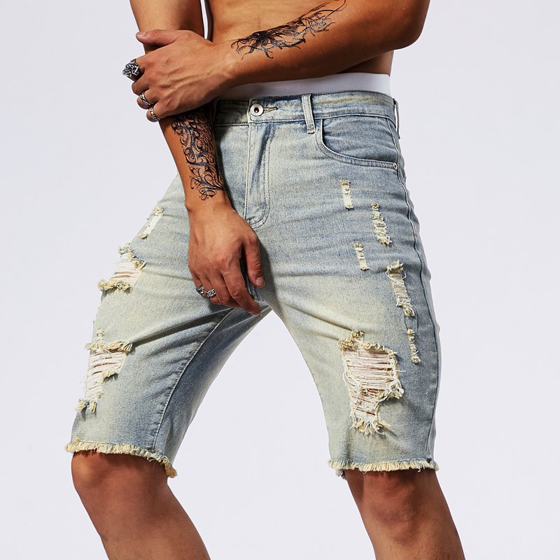 Leisure Ripped Slim Fit Denim Shorts — photo 9
