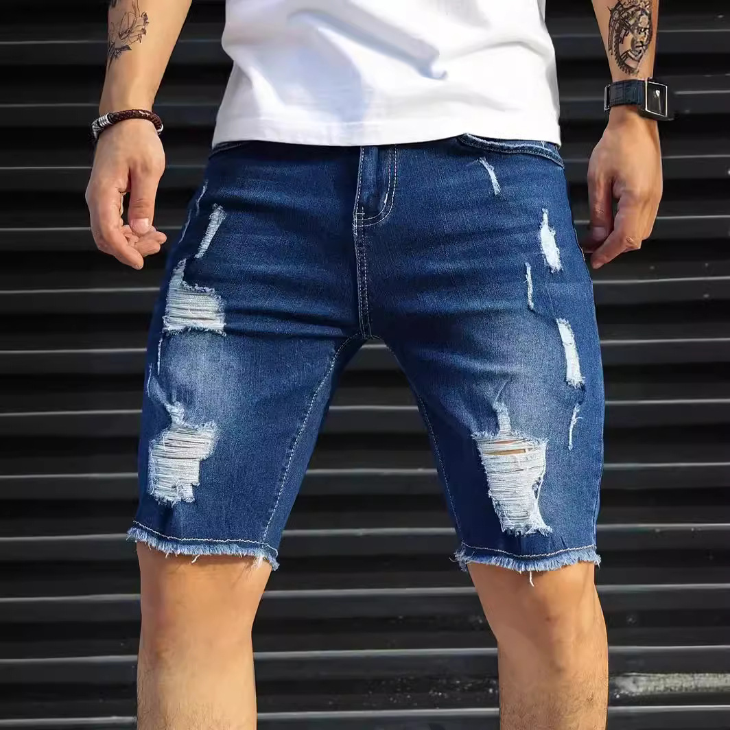 Leisure Ripped Slim Fit Denim Shorts — photo 11