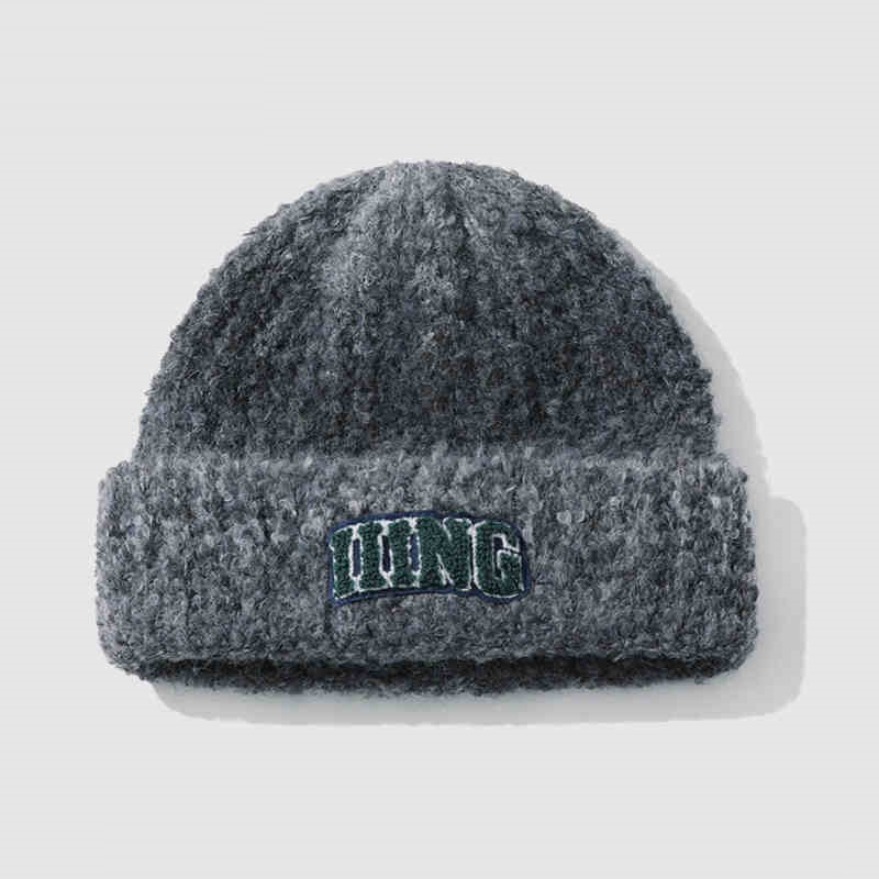 Wool Blend Vintage Gradient Embroidery Knitted Hat Women — photo 3