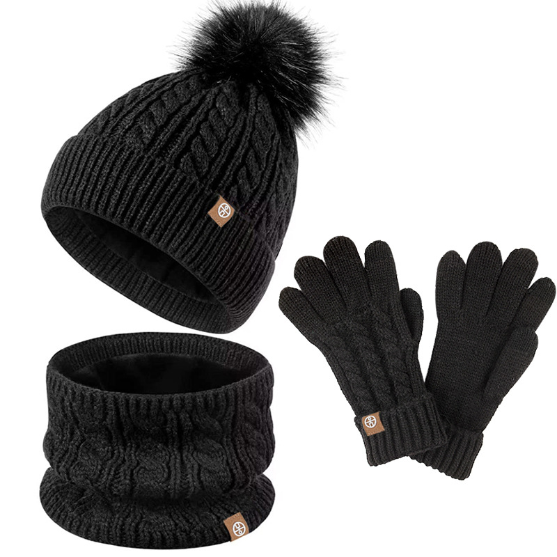 Winter Warm Plush Children's Scarf Hat Gloves Suit — photo 5