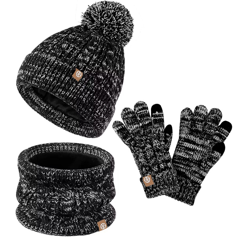 Winter Warm Plush Children's Scarf Hat Gloves Suit — photo 6