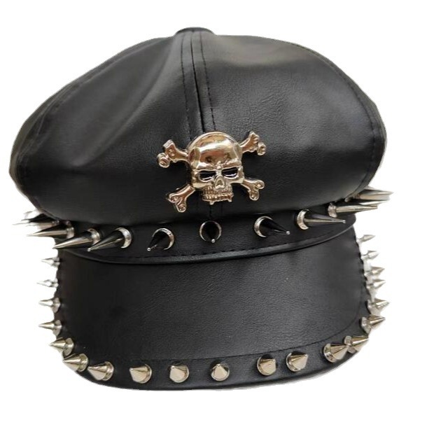 Personality Trendy Four Seasons Dome Punk Double Nail Hat — photo 4