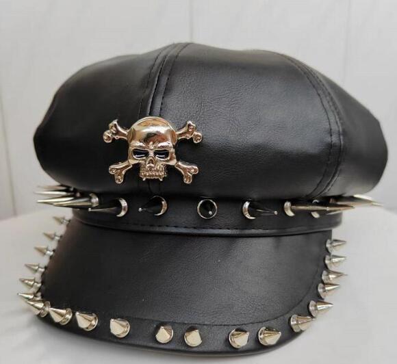 Personality Trendy Four Seasons Dome Punk Double Nail Hat — photo 6