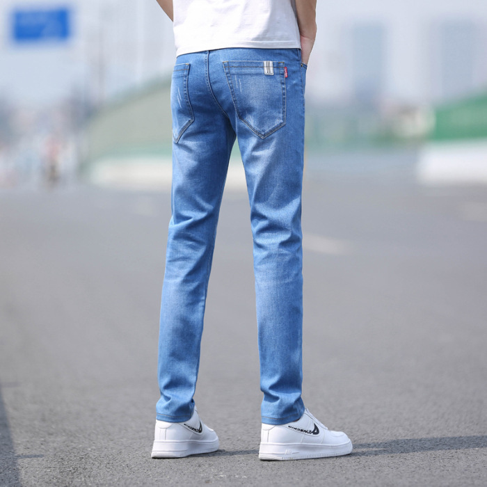 Spring And Summer Denim Trousers Men's Slim Straight Stretch — photo 3