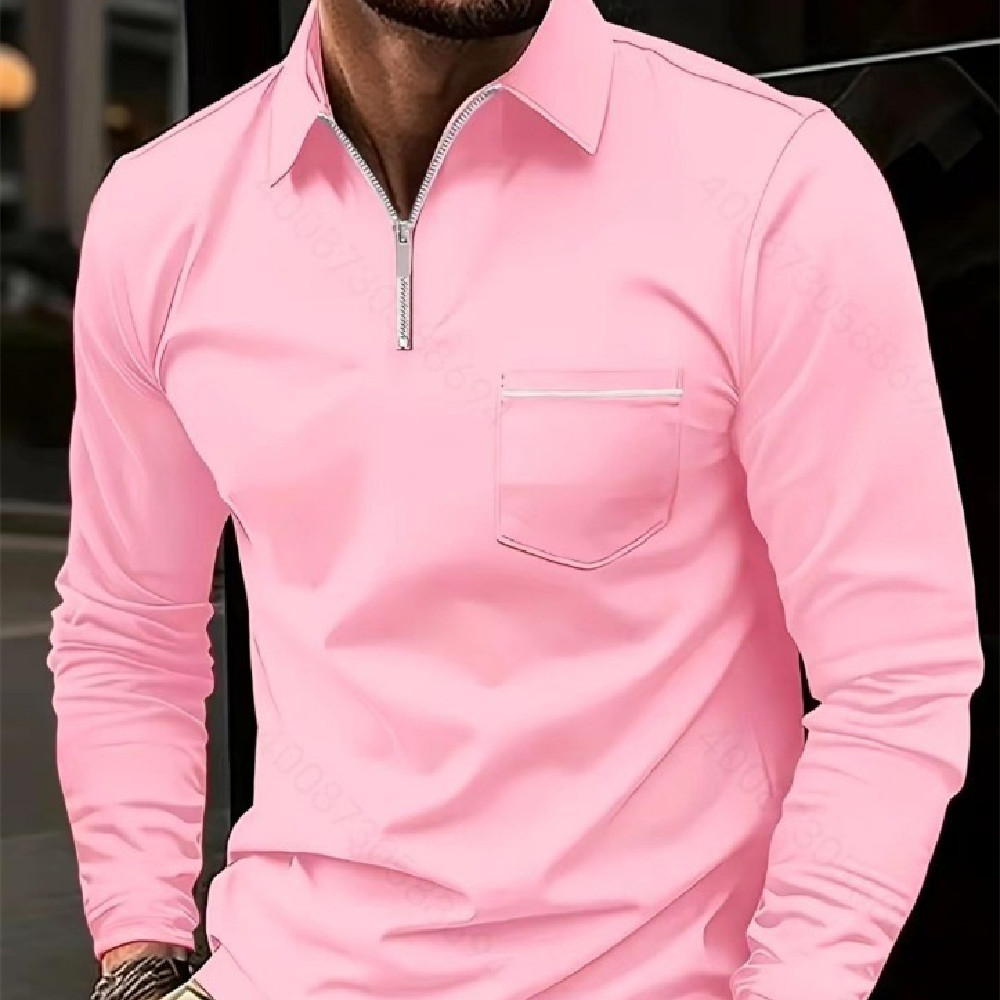 Men's Long Sleeve Sports Business Polo Shirt — photo 3