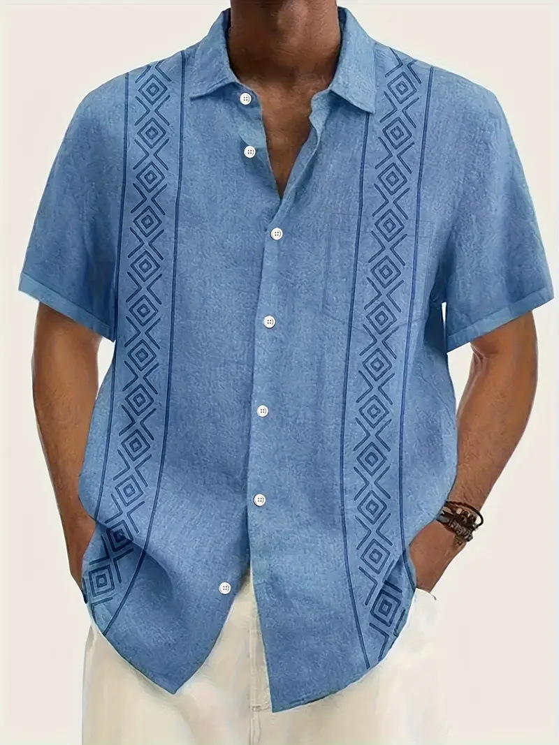 Simple Striped Element 3D Printing Stylish Cardigan Shirt — photo 3